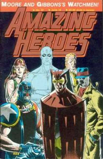 Amazing Heroes 97 - Moore And Gibbonss Watchmen - Masks - Costumes - Superheroes - Guns - Dave Gibbons