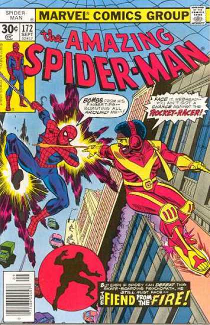 Amazing Spider-Man 172 - Rocket-racer - Marvel Comics Group - Bombs - Superhero - Fiend From The Fire - Ross Andru