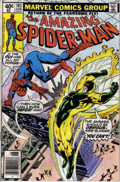 Amazing Spider-Man 193 - Fly - Fearsome Fly - Yellow Fly - Then How Can I Ever Defeat Him - If The Fly Has All My Powers - Bob McLeod