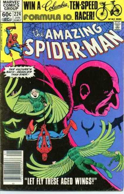 Amazing Spider-Man 224 - Vulture - Fly By Night - Swinging Bird Fight - Pink Flamingo - Wings Of Darkness - Bob Layton, John Romita
