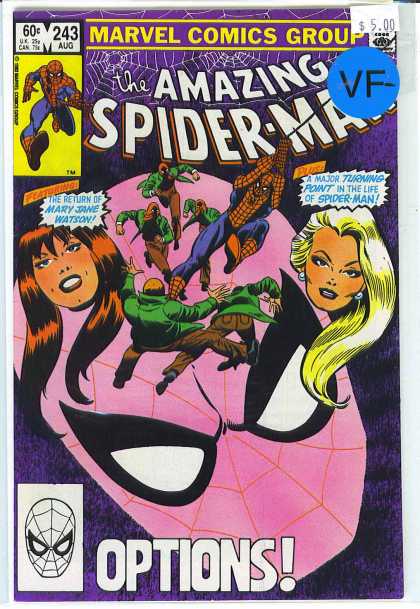 Amazing Spider-Man 243 - Mary Jane - Spider-man - Mary Jane Watson - Gwen Stacy - Attacking Thugs - John Romita