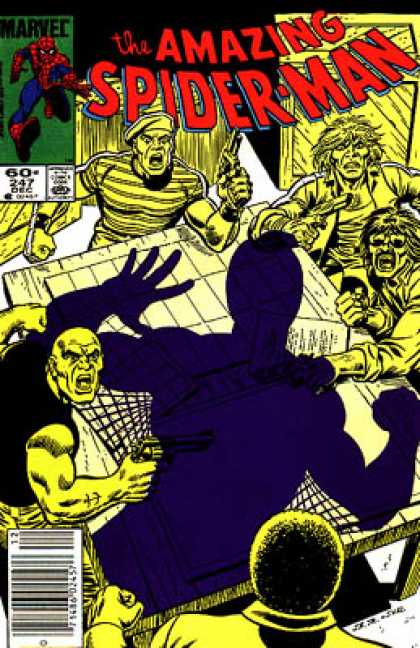 Amazing Spider-Man 247 - Shadow - Yellow - Gangsters - Surprised - Guns - John Romita