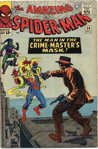 Amazing Spider-Man 26 - Green Goblin - The Man In The Crime-masters Mask - Spider-man - Fedora - Rooftop