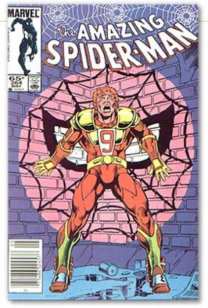 Amazing Spider-Man 264 - Spider Web - Mask - Trapped - Brick Wall - Corner