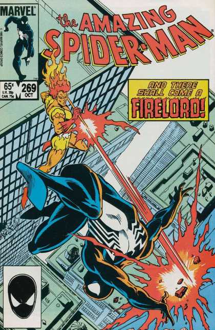 Amazing Spider-Man 269 - And There Shall Come A Firelord - Shooting Fire - Black Spiderman - October - Issue 269 - Josef Rubinstein
