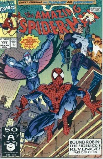 Amazing Spider-Man 353 - Punisher - Darkhawk - Spiderman - Spider-man - Side-kicks Revenge - Mark Bagley