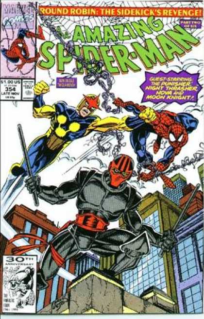Amazing Spider-Man 354 - Nova - Moon Knight - Spiderman - Web - Night Thrasher - Erik Larsen, Mark Bagley