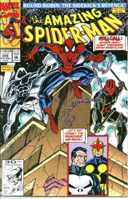 Amazing Spider-Man 356 - Punisher - Nova - Moon Knight - Building - Web - Mark Bagley