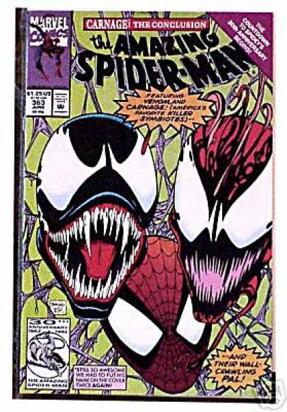 Amazing Spider-Man 363 - Venom - Fangs - Carnage - Marvel - Creature - Mark Bagley