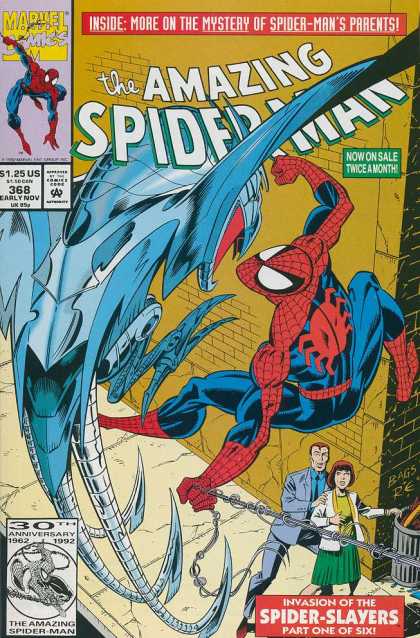 Amazing Spider-Man 368 - Marvel Comics - 125 Us - 368 Early Nov - Spider-slayers - 30 Anniversary - Mark Bagley