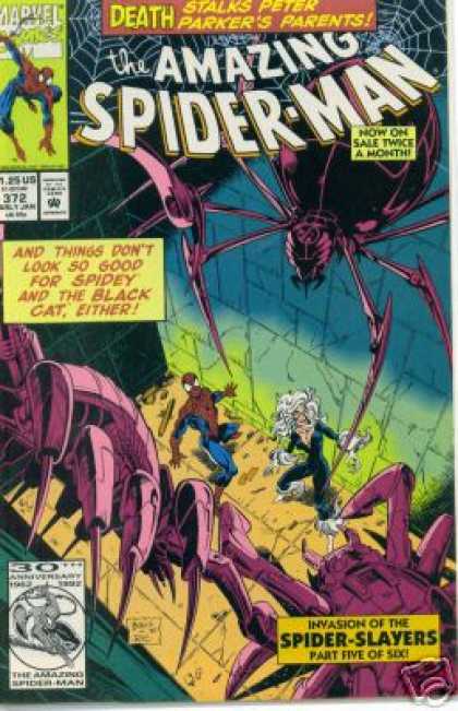 Amazing Spider-Man 372 - Black Cat - Spiderman - Spider Web - Spider - Invasion Of The Spider Slayers - Mark Bagley