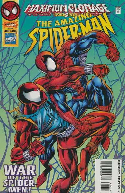 Amazing Spider-Man 404 - Maximum Clonage Part 3 Of 6 - Web - War Of The Spider Men - Fistfight - Aug 404 - Mark Bagley