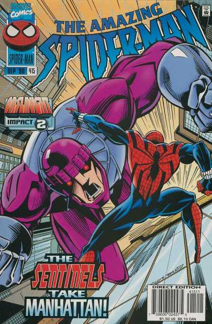 Amazing Spider-Man 415 - The Sentinels Take Manhattan - Spiderman - Comics - Impact 2 - Amazing - Mark Bagley