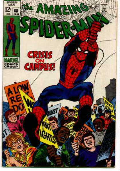 Amazing Spider-Man 68 - Pickets - Students - Signs