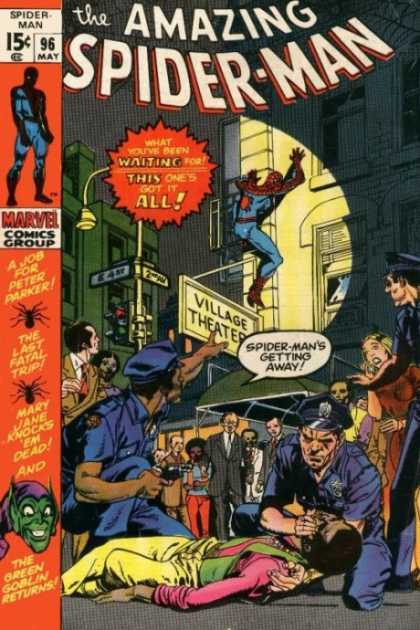 Amazing Spider-Man 96 - Police - Green Goblin - Cops - Spotlight - Crowd