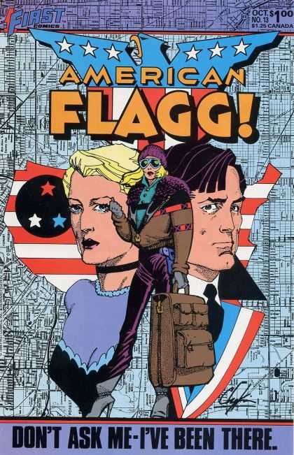 American Flagg 13 - Stars - Eagle - Glasses - First Comics - Dont Ask Me-ive Been There