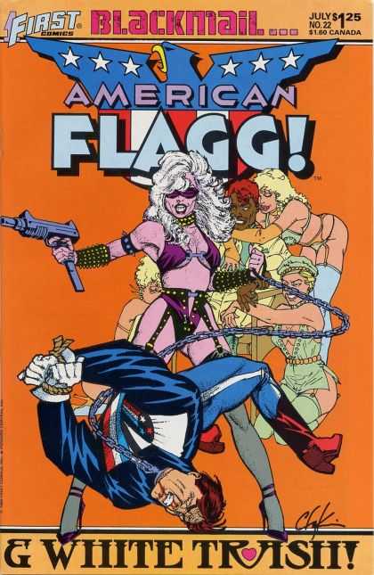 American Flagg 22 - First Comics - Blackmail - Woman - White Trash - Chain