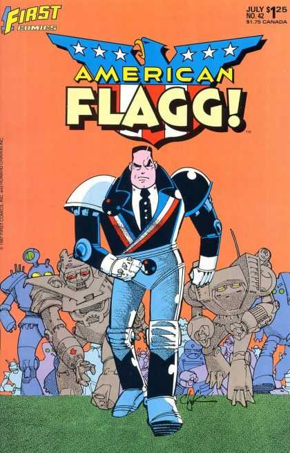 American Flagg 42 - First - July - Stars - One Superior - Robots