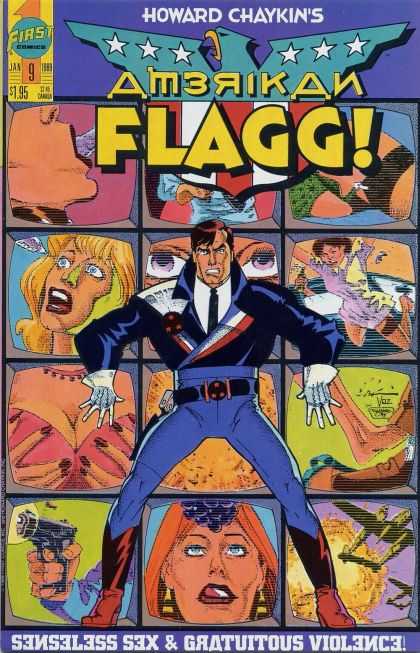 American Flagg 9 - Howard Chaykin - Televisions - Explosion - Gun