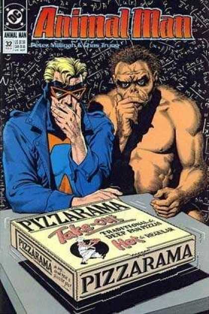 Dc - Animal Man - Pizzarama - Mask - Aborigen - Brian Bolland Animal Man 32 - Dc - Animal Man - Pizzarama - Mask - Aborigen - Brian Bolland