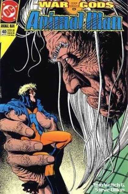 War Of The Gods - Old Man - Holding Person - Caught - Hero - Brian Bolland Animal Man 40 - War Of The Gods - Old Man - Holding Person - Caught - Hero - Brian Bolland