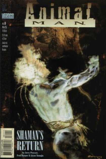 Animal Man 81 - Photoshopped Picture - Shamans Return - Terror - White Man - Scratchy Black Background