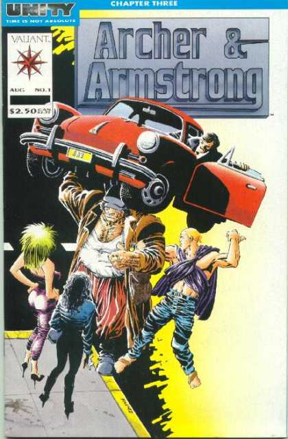 Archer & Armstrong 1 - Unity - Lifted The Car - Heavy Man - Two Woman - One Strong Man - Frank Miller