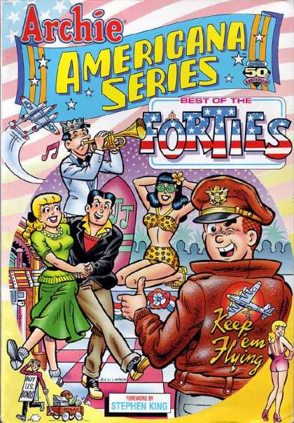 Archie Americana Series 1 - Leather Airforce Jacket - Jughead Blowing - Veronica In Bikini - Betty And Reggie Dancing - Airplane