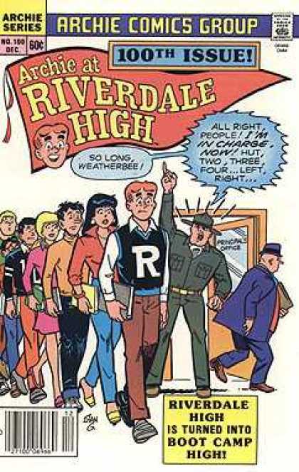 Archie at Riverdale High 100 - Archie Comics Group - 100th Issue - Letter Jacket - Army Man - Boot Camp - Stan Goldberg