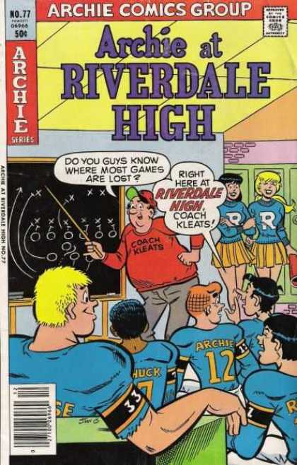 Archie at Riverdale High 77 - Archie Comics - Football Games - Cheerleader - Riverdale High - Team Meeting - Stan Goldberg