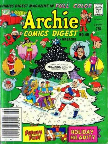 Archie Comics Digest 40 - Full Color - Christmas - Snow - Sled - Christmas Tree