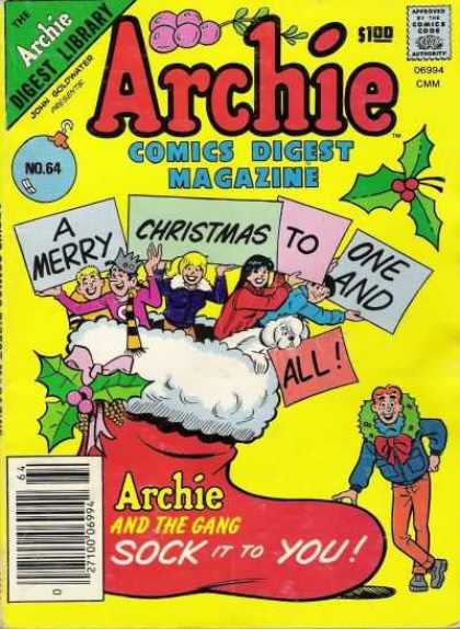 Archie Comics Digest 64 - Archie Digest Library - Approved By The Comics Code - Woman - Man - A Merry Christmas To One And All