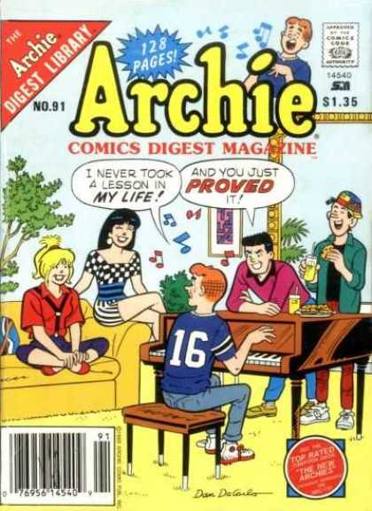 Archie Comics Digest 91 - No91 - 128 Pages - Archie - Top Rated - The New Archies