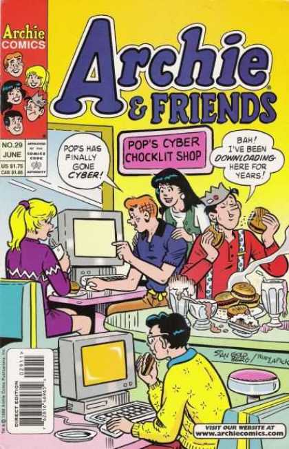 Archie & Friends 29 - Pops Cyber Chocklit Shop - Computers - Internet - Downloading - Hamburgers