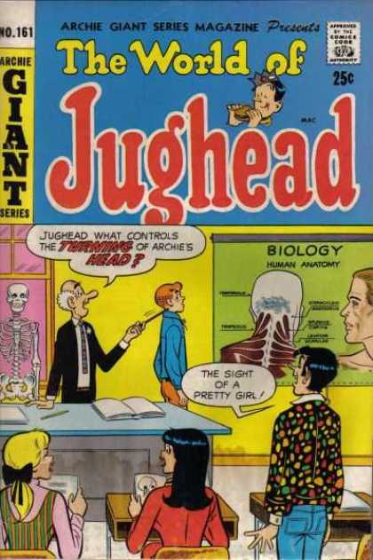 Archie Giant Series 161 - The World Of Jughead - Turning Of Archies Head - Biology Human Anatomy - Sight Of A Pretty Girl - Skeleton