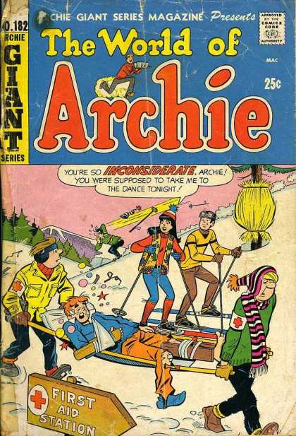 Archie Giant Series 182 - Betty - Veronica - Bronze Age - Skiing - Injury