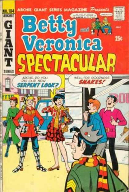 Archie Giant Series 184 - Spectacular - Serpent Look - Snakes - Two Girls - Two Boys Laughing