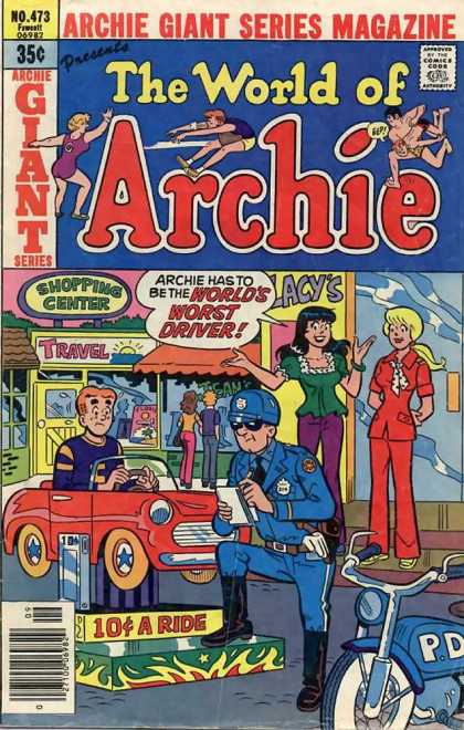 Archie Giant Series 473 - Car - Police - Motor - Mirror - People