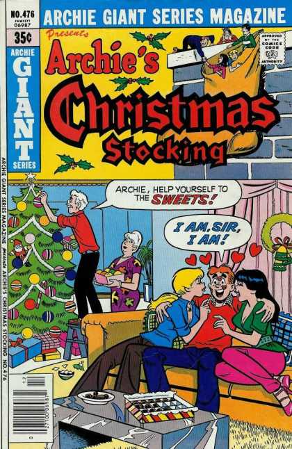 Archie Giant Series 476 - Christmas Tree - Christmas Stocking - Girls - Kisses - Presents