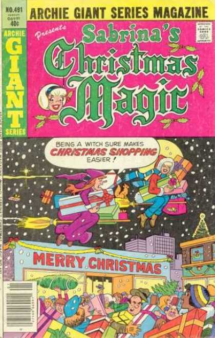 Archie Giant Series 491 - Sabrinas Christmas Magic - Issue 491 - Christmas Shopping - Sabrina Shops With A Witch - Merry Christmas