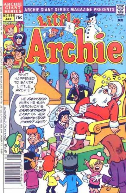 Archie Giant Series 594 - Santa Claus - Shopping Mall - Christmas List - Escalator - Snowman