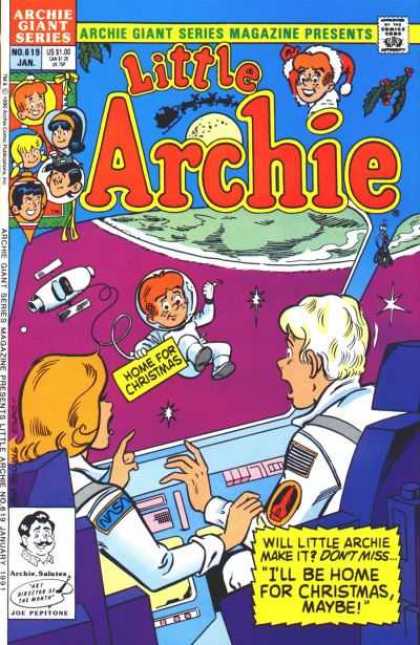 Archie Giant Series 619 - Little Archie - Ill Be Home For Christmas Maybe - Space - Spaceship - Astronaut