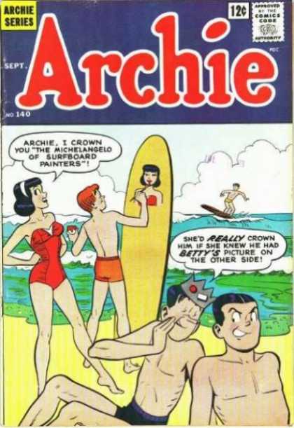 Archie 140 - Surfboard - Paint - Speech Bubble - Comics Code Authority - Beach
