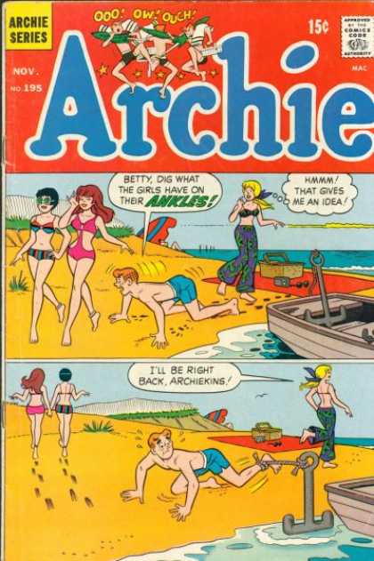 Archie 195 - Betty And Archie At The Beach - Anchor - Rowboat - Picnic - Bathing Beauties
