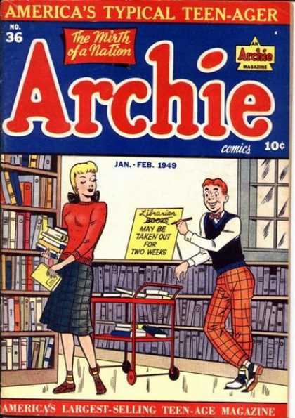 Archie 36 - Library - Books - Sign - Librarian - The Mirth Of A Nation