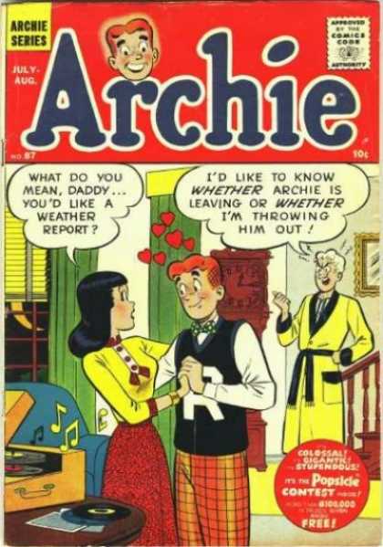 Archie 87 - Veronica - Red Hearts - Yellow Robe - Couch - Music Notes