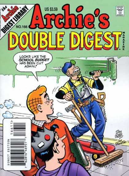 Archie's Double Digest 166 - Janitor - Cost Cutting - On Budget - Multitasking - Paint