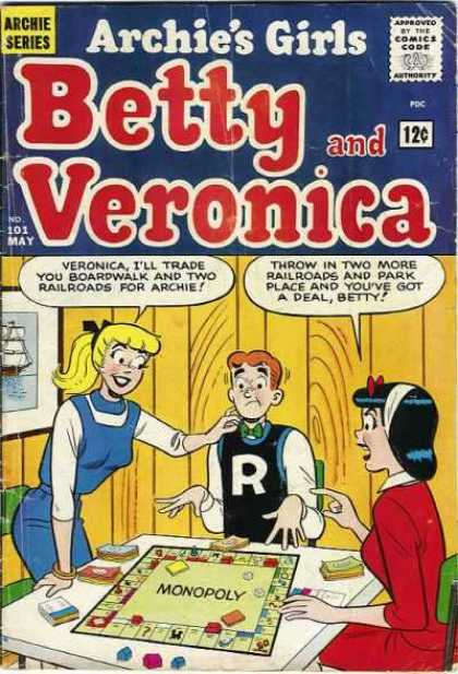 Archie's Girls Betty and Veronica 101 - Game - Trade - Deal - Monopoly - Railroads
