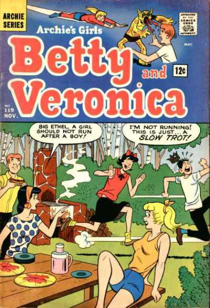 Archie's Girls Betty and Veronica 119 - Grass - People - Chair - Smoke - Plate