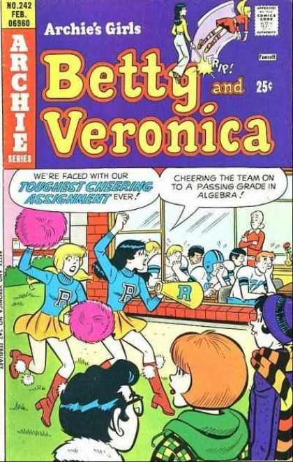 Archie's Girls Betty and Veronica 242 - Archies Girls - Betty And Veronica - Were Faced With Our Toughest Cheering Assignment Ever - Archie Series - Cheering The Team On To A Passing Grade In Algebra